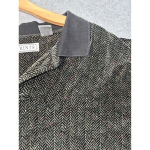 Vintage IMPRINTS Mens Long Sleeve Herringbone Textured Polo‎ Shirt XL